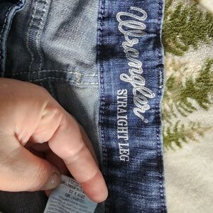 Wrangler Blue Denim Straight Leg Jeans